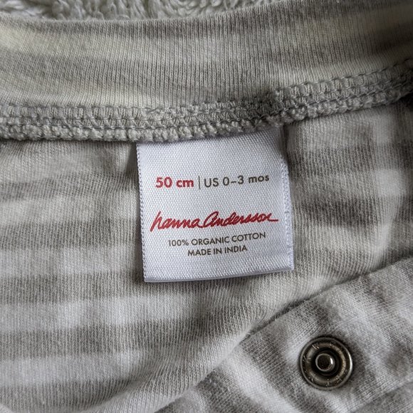 Bundle of Hanna Andersson Snap Sleepers, Striped and Kitten Print - Picture 4 of 5